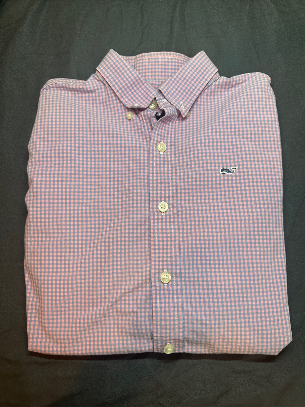 Vineyard Vines Boys Pink and Blue Gingham Button-Down Shirt